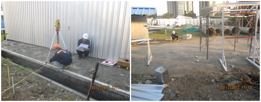 งานตรวจสอบตำแหน่งระยะเสาเข็มเจาะทดสอบ 